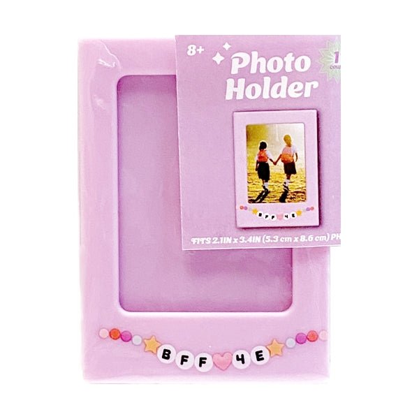 Horizon BFF Photo Holder Magnet - Purple (Holds 2.1" x 3.4" Wallet Size Picture) Perfect for Decorating Locker, Memo Board, Fridge, etc. - Dollar Fanatic