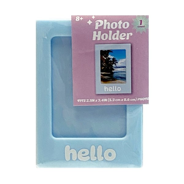 Horizon Hello Photo Holder Magnet - Blue (Holds 2.1" x 3.4" Wallet Size Picture) Perfect for Decorating Locker, Memo Board, Fridge, etc. - Dollar Fanatic
