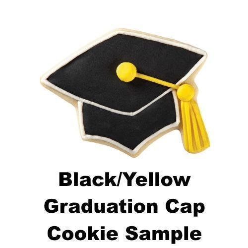 Wilton Graduation Cap Shaped Cookie Cutter (Black Premium Coated Metal) Includes Cookie Recipe - DollarFanatic.com