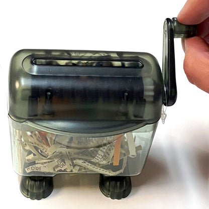Vivitar Manual Mini Paper Shredder - Transparent (Handheld) Sits on Desk, Shelf, or Drawer