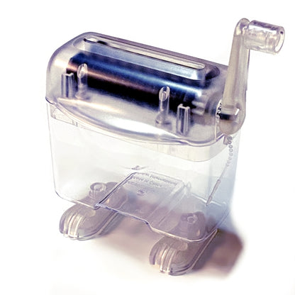 Vivitar Manual Mini Paper Shredder - Transparent (Handheld) Sits on Desk, Shelf, or Drawer