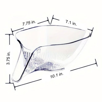 Colander Drain Basket with Funnel Drain Spout (Clear) Food Safe, Dishwasher Safe - Dollar Fanatic