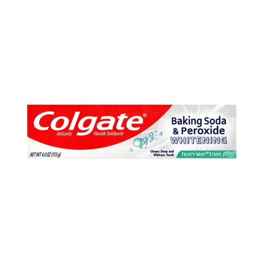 Colgate Baking Soda & Peroxide Whitening Fluoride Toothpaste - Frosty Mint (Net Wt. 4.0 oz.) - Dollar Fanatic