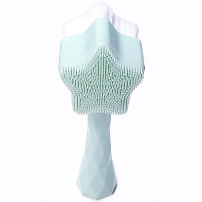 Dual Star - Shaped Facial Brush - Cleansing Brush/Exfoliating Scrubber (Select Blue or Pink) - Dollar Fanatic