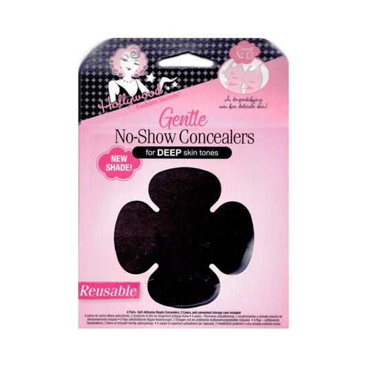 Hollywood Fashion Secrets Gentle No - Show Breast Concealers - Deep Skin Tones (4 - Pair Pack) Self - Adhesive - Dollar Fanatic