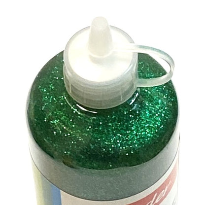 Leader Washable Non - Toxic Glitter Glue - Green (8 fl. oz.) Great for Slime - Dollar Fanatic