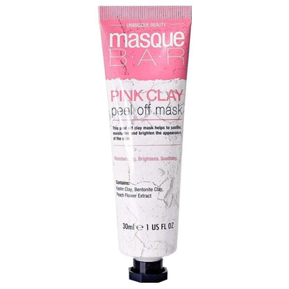 Masque Bar Pink Clay Peel - Off Mask Tube - Kaolin Clay, Bentonite, Clay, Peach Flower Extract (1 Count) Moisturize, Brighten, Soothe Skin - Dollar Fanatic