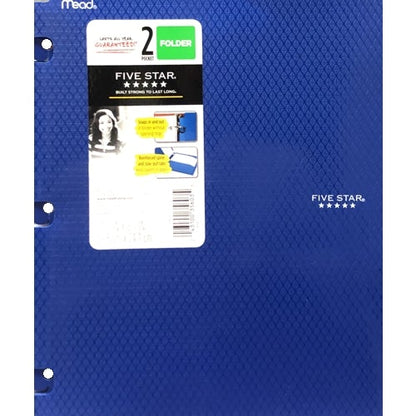Mead Five Star Snap-In 2-Pocket Plastic Portfolio Folder (Select Color) - DollarFanatic.com