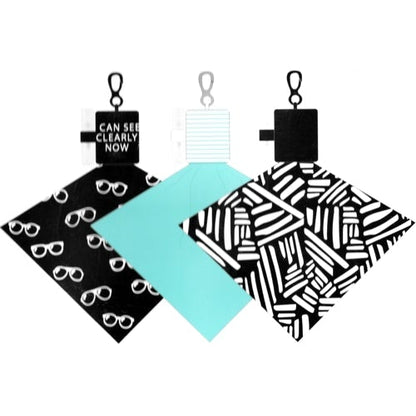 Microfiber Cleaning Cloth with Handy Pouch Keychain (Styles Vary) Includes Attached Empty Spray Bottle - DollarFanatic.com