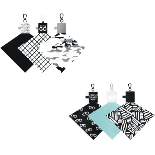 Microfiber Cleaning Cloth with Handy Pouch Keychain (Styles Vary) Includes Attached Empty Spray Bottle - DollarFanatic.com