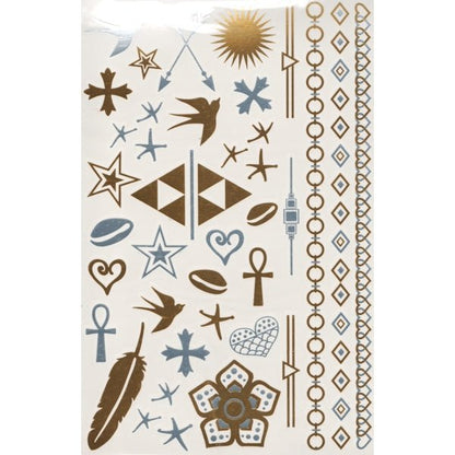 Park Avenue Shimmer Metallic Jewelry Tattoos - Select Style (108 Tattoos) - Dollar Fanatic
