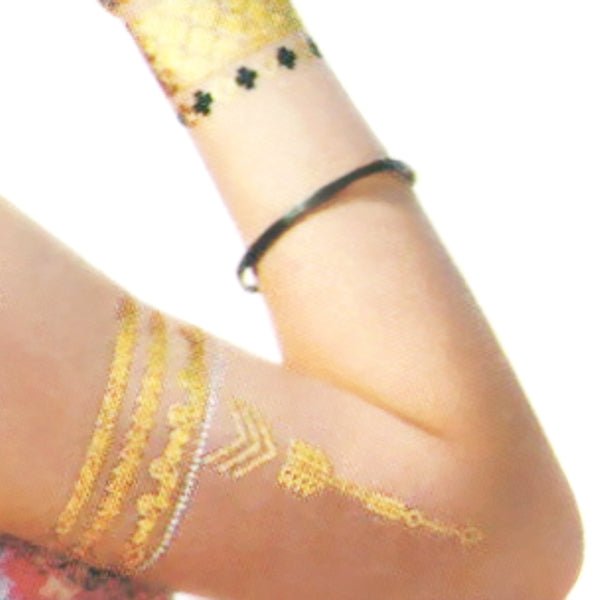 Park Avenue Shimmer Metallic Jewelry Tattoos - Select Style (108 Tattoos) - Dollar Fanatic