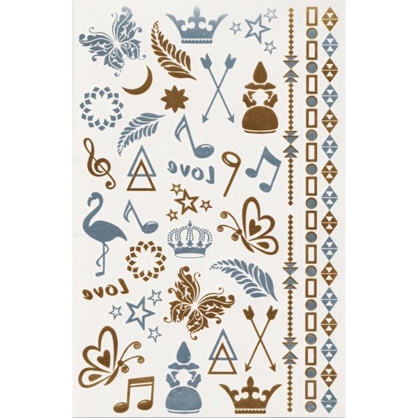 Park Avenue Shimmer Metallic Jewelry Tattoos - Select Style (108 Tattoos) - Dollar Fanatic