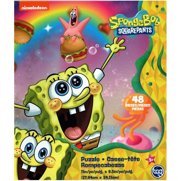 TCG SpongeBob SquarePants Jigsaw Puzzle - SpongeBob Rainbows and Krabby Patties (Size 11" x 9.5"/48 Pieces) - Dollar Fanatic