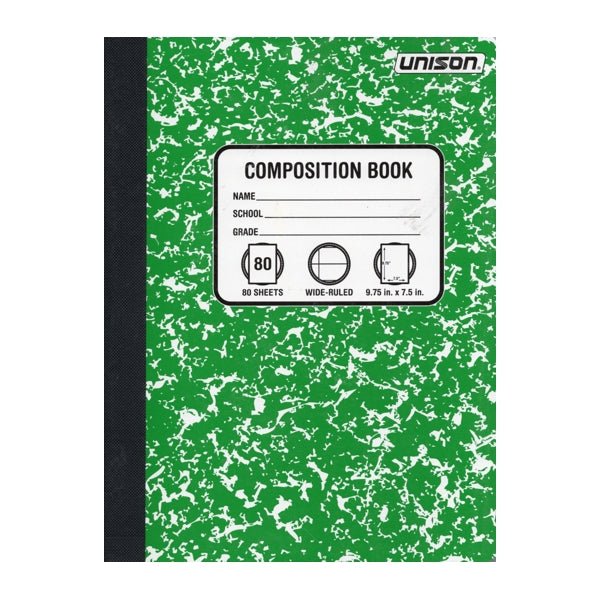 Unison Wide Ruled Composition Notebook (80 Sheets) Select Color - Dollar Fanatic