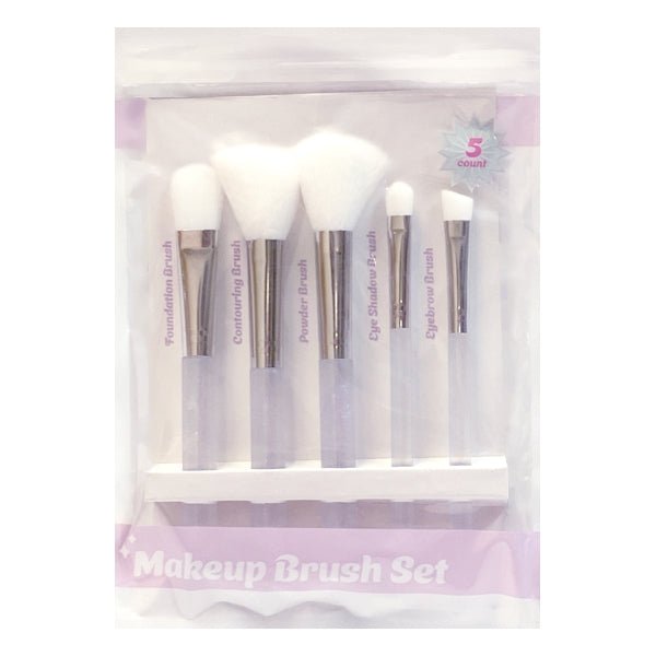 Vivitar Cosmetic Eye and Face Makeup Brush Set - White Iridescent (5 - Piece Set) - 2 for $5