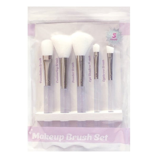 Vivitar Cosmetic Eye and Face Makeup Brush Set - White Iridescent (5 - Piece Set) - 2 for $5