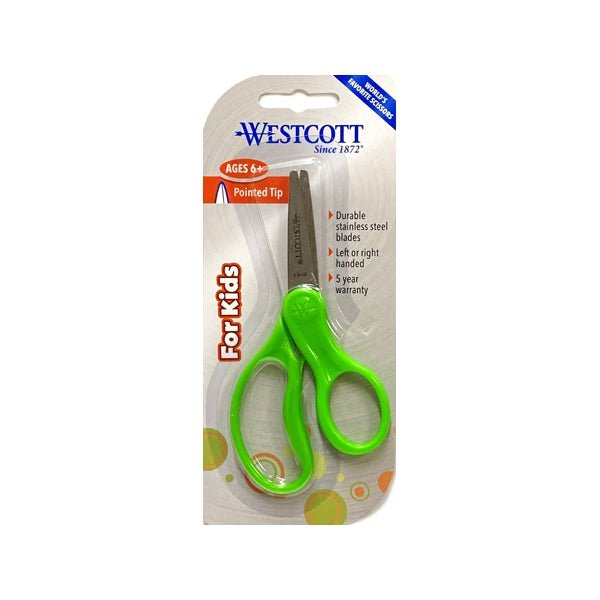 Westcott Pointed - tip Scissors for Kids - Select Color(s) (5 in.) Right or Left - Handed - Dollar Fanatic